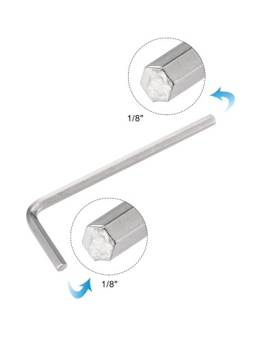 Juego de 5 Llaves Hexagonales 1/8" TOP-VIGOR - Acero Niquelado