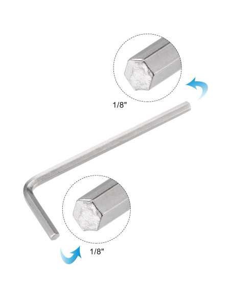 Juego de 5 Llaves Hexagonales 1/8" TOP-VIGOR - Acero Niquelado