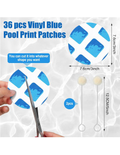 Kit de Reparación de Piscina Hahafelt 46 Piezas con Pegamento 2