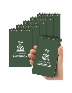 Cuadernos Impermeables Dynta 3x5 Verde - Paquete de 6