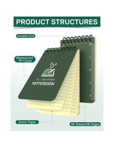 Cuadernos Impermeables Dynta 3x5 Verde - Paquete de 6 2