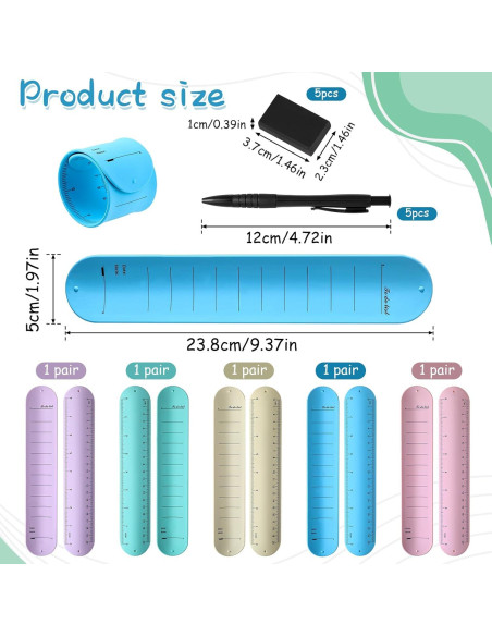 10 Pulseras de Silicona Aeaocvo con Borradores y Bolígrafos