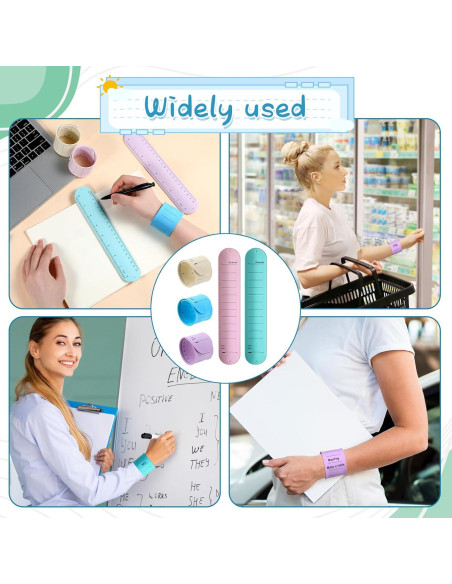 10 Pulseras de Silicona Aeaocvo con Borradores y Bolígrafos