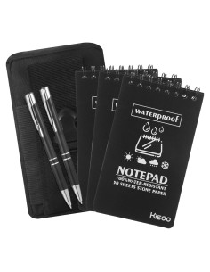 Set de Cuadernos Impermeables Qiuruoo 3 Pcs + 2 Bolígrafos