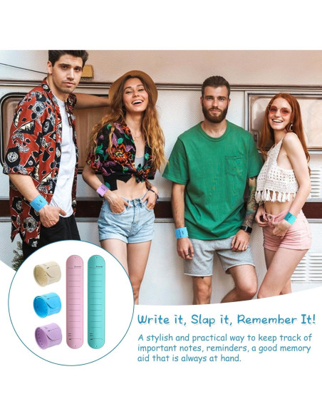 10 Pulseras de Silicona Aeaocvo con Borradores y Bolígrafos
