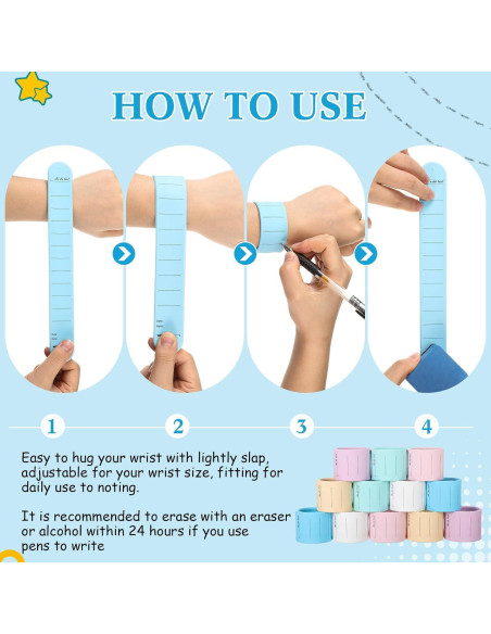 12 Pulseras de Silicona Borrables Skyygemm para Tareas