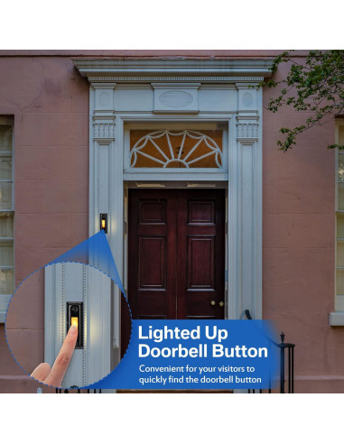 Botón de timbre metálico Dreyoo con luz LED - Negro