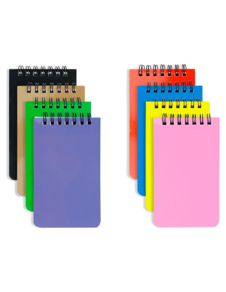 Paquete de 8 Cuadernos Espirales KTOJOY 7.62x12.7 cm Rayados