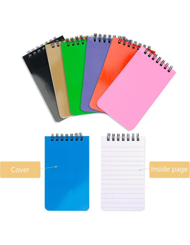 Paquete de 8 Cuadernos Espirales KTOJOY 7.62x12.7 cm Rayados