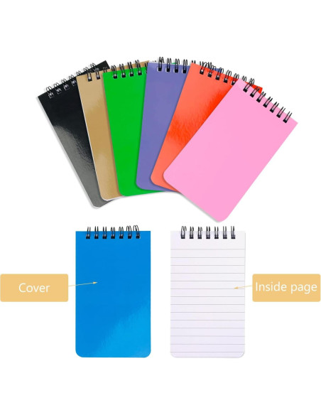 Paquete de 8 Cuadernos Espirales KTOJOY 7.62x12.7 cm Rayados