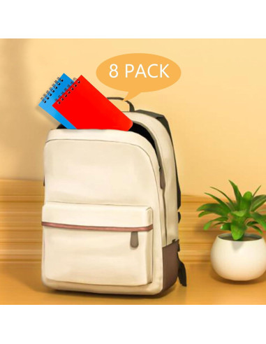 Paquete de 8 Cuadernos Espirales KTOJOY 7.62x12.7 cm Rayados