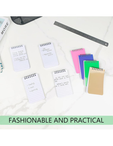 Paquete de 8 Cuadernos Espirales KTOJOY 7.62x12.7 cm Rayados