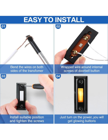 Botón de timbre metálico Dreyoo con luz LED - Negro