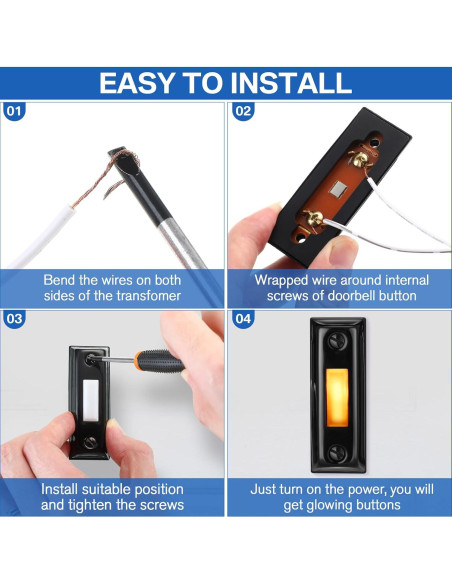 Botón de timbre metálico Dreyoo con luz LED - Negro