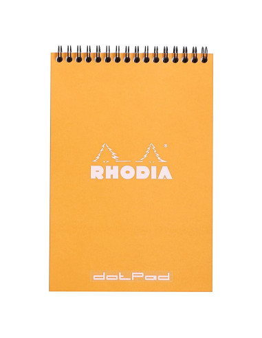 Bloc de Notas Enlazado Rhodia A5 Puntos Naranja 80 Hojas
