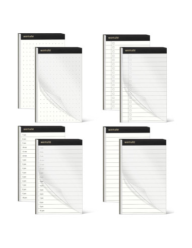 Bloc de Notas WEMATE 8 Piezas 3.5x5 cm Rayado Punteado