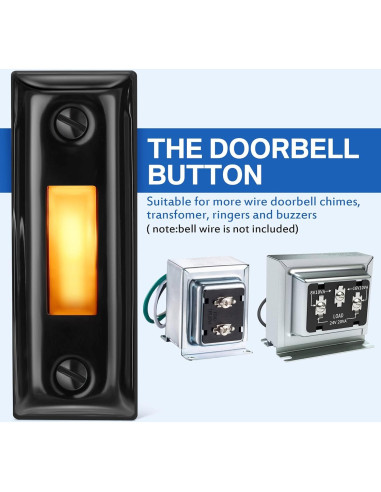 Botón de timbre metálico Dreyoo con luz LED - Negro