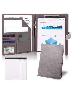 Carpeta Portafolio Sbrinnaliao A4 Cuero Sintético Gris