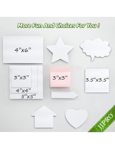 Notas Adhesivas Borrables JJPRO 7.62cm x 7.62cm 12 Pzas Notas Adhesivas Borrables JJPRO 7.62cm x 7.62cm 12 Pzas