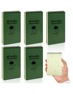 Paquete de 5 Cuadernos Impermeables HUOMAQFAN 10x15 cm Verde 2