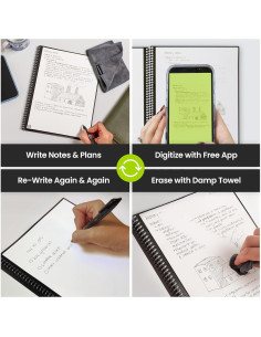 Planificador Reutilizable Rocketbook Fusion Carta Negro 2