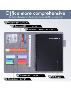 Cubierta de Cuaderno A5 Ditiord Gris Impermeable con Bolsillos 2