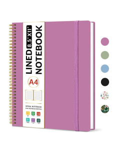 Cuaderno Espiral Taja A4 Rayado 21.6x27.9cm Morado