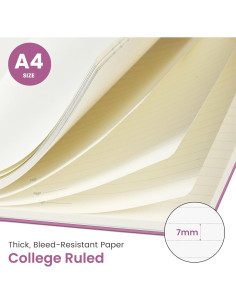 Cuaderno Espiral Taja A4 Rayado 21.6x27.9cm Morado 2