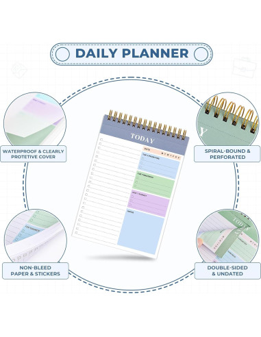 Bloc de Notas Desgarrable Agoer 2 Paquetes 320 Páginas 22x15cm
