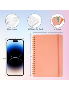 Cuadernos Espiral DMSVK 5x7" 4 Paquetes 50 Hojas 2