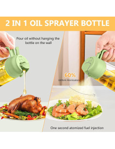 Botella dispensadora de aceite de vidrio 2 en 1 YOUSHEME 470ml 2