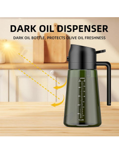 Rociador de Aceite TULUMI 470ml Vidrio Oscuro Bloquea Luz 2