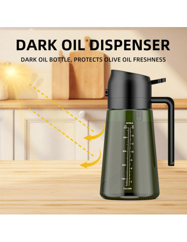 Rociador de Aceite TULUMI 470ml Vidrio Oscuro Bloquea Luz