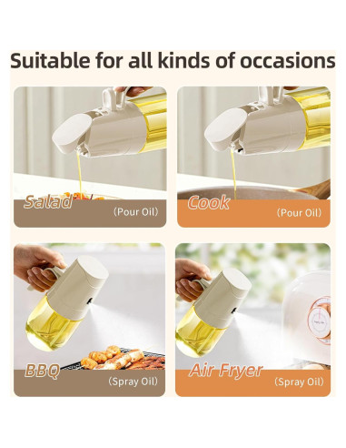 MDZF SWEET HOME Pulverizador de Aceite de Vidrio 300ml 2 en 1