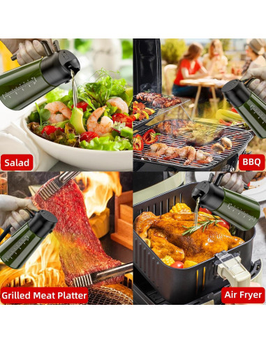 Rociador de Aceite TULUMI 470ml Vidrio Oscuro Bloquea Luz