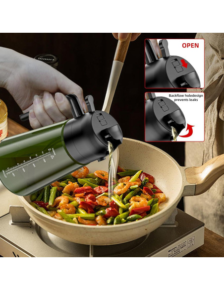 Rociador de Aceite TULUMI 470ml Vidrio Oscuro Bloquea Luz