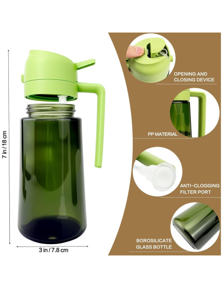 Cheardia 2 Botellas Pulverizadoras de Aceite 16 oz Vidrio