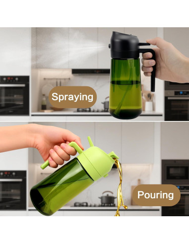 Cheardia 2 Botellas Pulverizadoras de Aceite 16 oz Vidrio