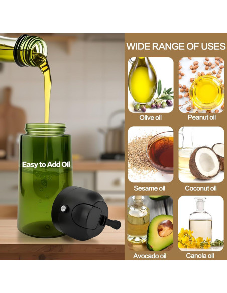 Cheardia 2 Botellas Pulverizadoras de Aceite 16 oz Vidrio