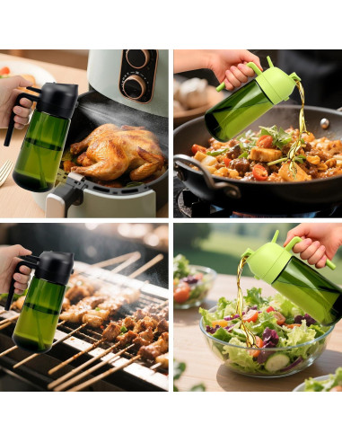 Cheardia 2 Botellas Pulverizadoras de Aceite 16 oz Vidrio