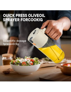 Botella dispensadora de aceite FOASPER 600ml vidrio blanco 2