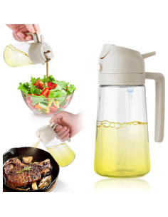 Rociador de Aceite 2 en 1 Widgetgogo 470ml Vidrio Blanco 2