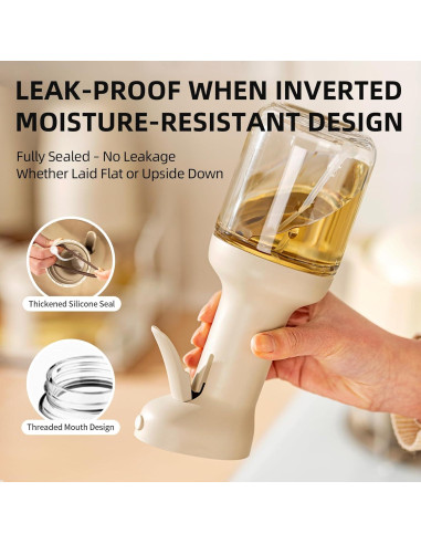 Pulverizador de Aceite MDZF de Vidrio 450ml Blanco - Spray Cocina