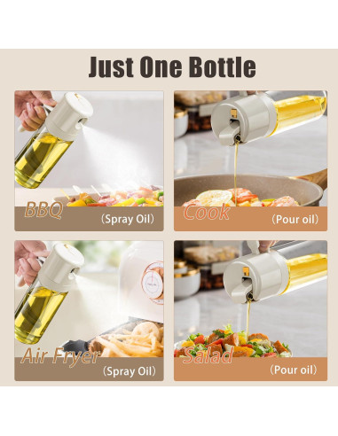 Pulverizador de Aceite MDZF SWEET HOME 550ml 2 en 1 Blanco