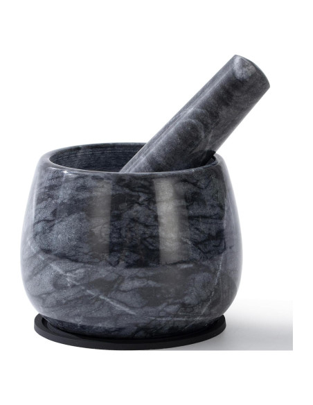 Mortero y Maja de Mármol Natural FasolaHome 1.5 Tazas