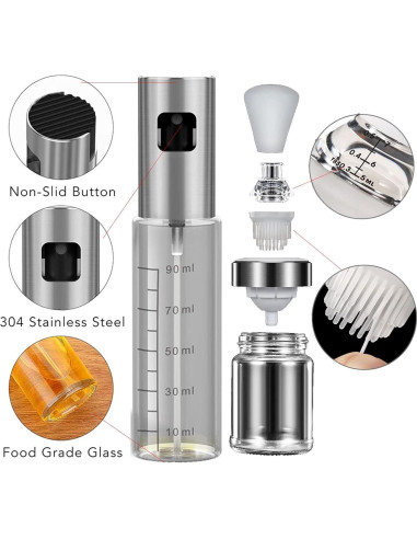 Dispensador de Aceite 2 en 1 DOUSON con Brocha y Pulverizador