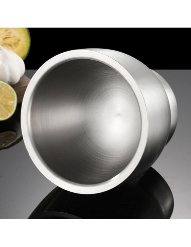 Juego de Mortero y Mano Acero Inoxidable 12.7 cm Partyreal