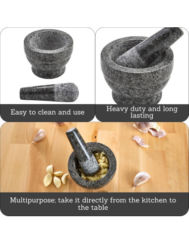 Mortero y Maja IMUSA Pequeño de Granito Pulido 9.53 cm