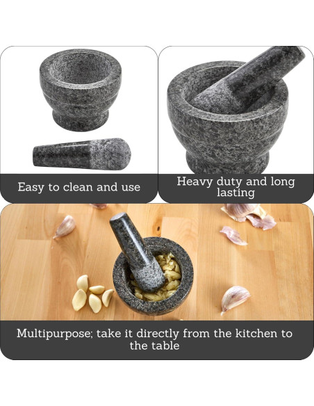 Mortero y Maja IMUSA Pequeño de Granito Pulido 9.53 cm