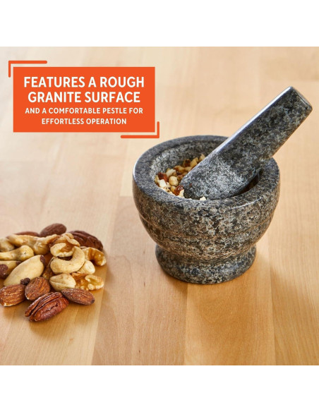 Mortero y Maja IMUSA Pequeño de Granito Pulido 9.53 cm